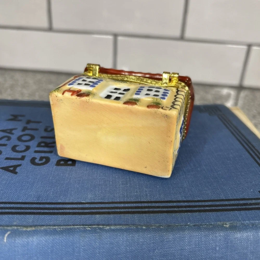 Vintage Hinged Trinket Box House Pottery Cottage